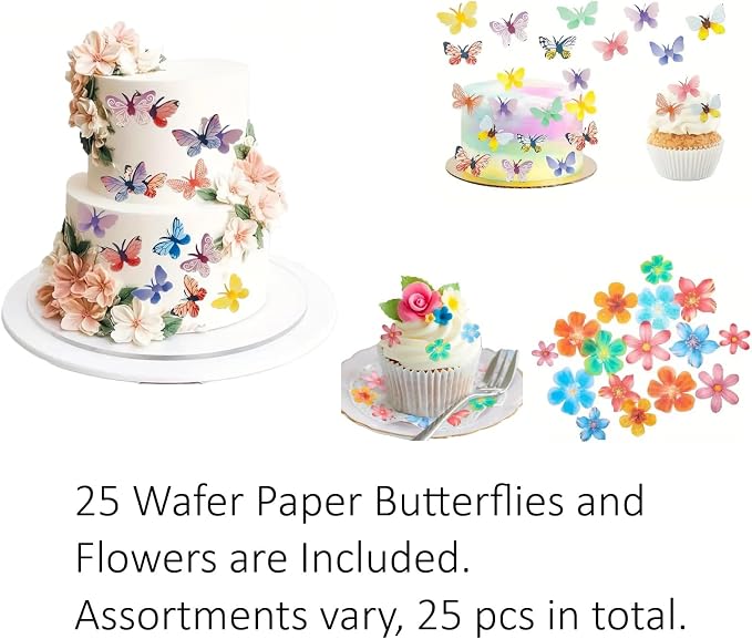 Oasis Supply Edible Wafer Paper 8' x 11' - 100 sheets, plus 25 Edible Wafer Butterflies and Flowers - Image 4