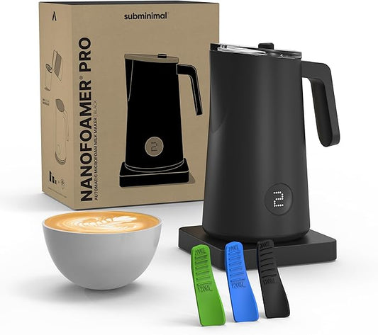 Subminimal NanoFoamer Pro Gen-2 – Revolutionary Hands-Free Microfoam Milk Maker for Cafe-Quality Foam, Coffee Bar Accessories for Dairy & Plant-Based Milk, Coffee Lover Gifts – US Plug Type