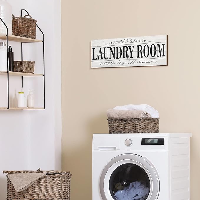 Jetec 2 Pcs Pantry Signs Wall Decor Wooden Laundry Room Signs Farmhouse Laundry Pantry Room Door Sign Wood Rustic Retro for Kitchen Home, 15 x 5 Inches(White) - Image 4