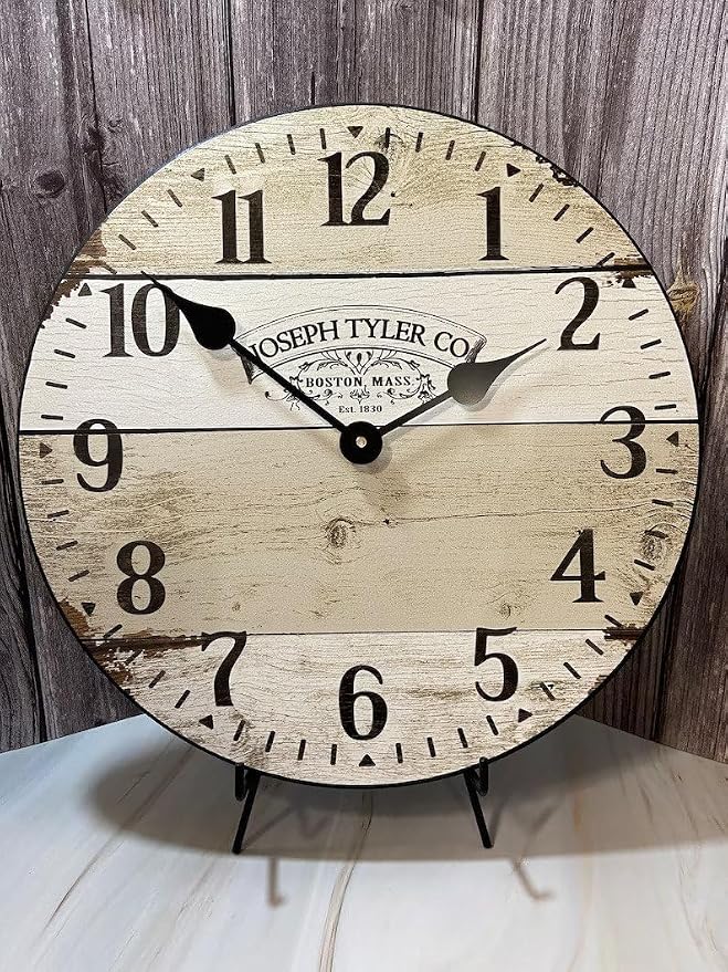 The Big Clock Store Vintage Barnwood Wall Clock | Handcrafted in USA | Silent Non-Ticking Mechanism | Beautiful Color | Rustic Decor for Living Room | Battery Operated (12-Inch) - Image 2
