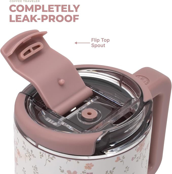 HydroJug Coffee Traveler 20oz Ceramic-Lined Mug with Handle, Magnolia - Image 3