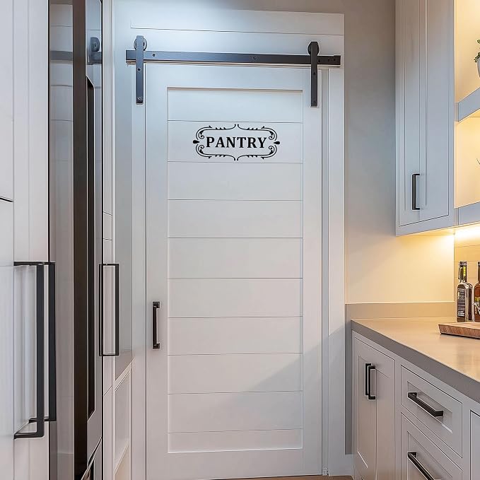 Pantry Room Vinyl Decal, Kitchen Pantry Door Decal, Pantry Door Sign, Farmhouse Kitchen Decor Vinyl Sticker (13.7 x 5.8 inch, Black) - Image 4