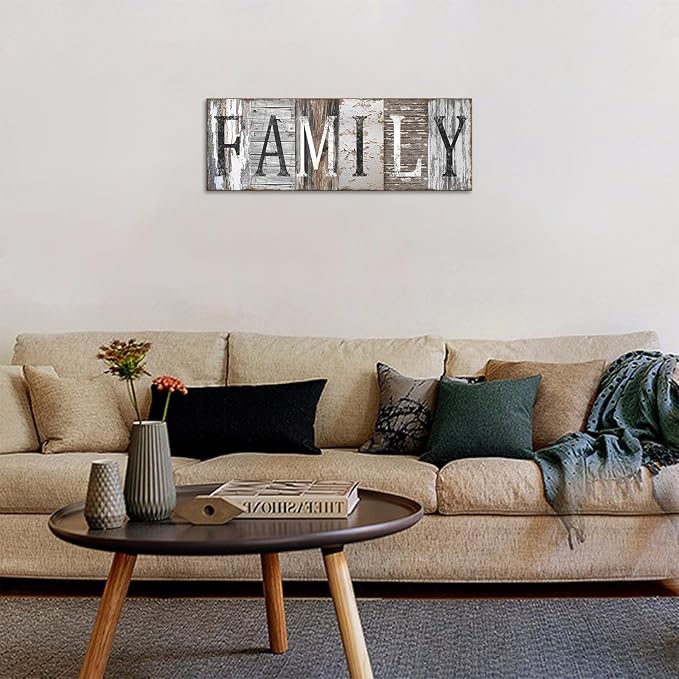 Pinetree Art Quotes Wall Art Decor, Family Decorative Signs Inspirational Motto Canvas Prints (With Solid Wood Inner Frame) (Family, 12 x 36 inch) - Image 2