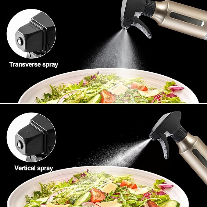 Olive Sprayer for Cooking,ABS Plastic Olive Oil Mister for Air Fryer Black Nozzel Dispenser Bottles Fat Reduction Glass Oil Control Spray Pot 6.35oz 180ml Capacity - Image 2