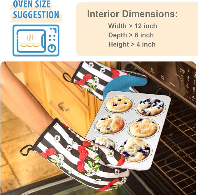 E-far Muffin Pan Set of 4, Stainless Steel Muffin Pan Tin for Baking, 6-Cup Metal Cupcake Pan Tray, Non-toxic & Healthy, Oven & Dishwasher Safe, Regular Size - 11.44 x 7.12 x 1.25 Inch - Image 5