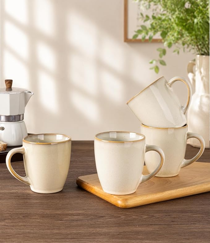 GBhome 12OZ Coffee Mugs Set of 6, Stoneware Coffee Mugs Set, Dishwasher & Microwave Safe - Image 6