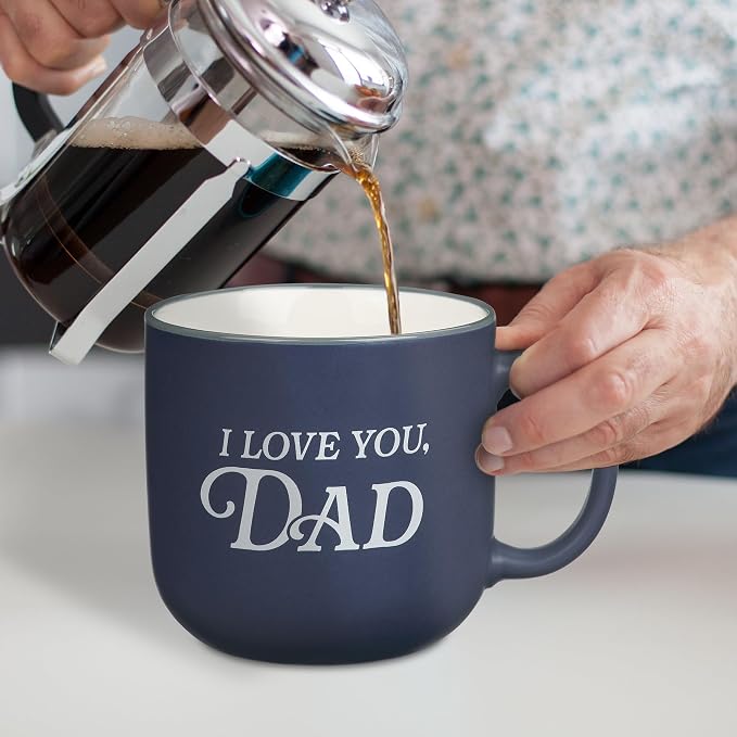 Christian Art Gifts I Love You, Dad Ceramic Coffee Mug, Non-toxic, Microwave/Dishwasher Safe, Navy Blue & White, 14 oz., Gift for Dad, Malachi 4:6 Bible Verse on Back - Image 4