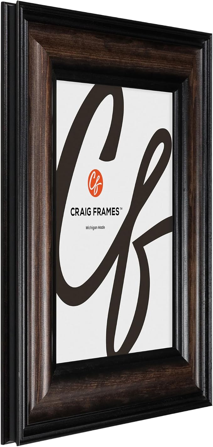 Craig Frames 16x20 Walnut Picture Frame, Matted to 11x14, 2 Inch Wood | Shatter resistant acrylic, white mat included, gallery wall decor, made in the USA - Image 5