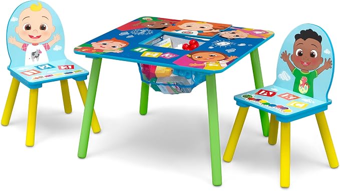 Delta Children Kids Table and Chair Set with Storage (2 Chairs Included) - Greenguard Gold Certified - Ideal for Arts & Crafts, Snack Time, Homeschooling, Homework & More, CoComelon - Image 8