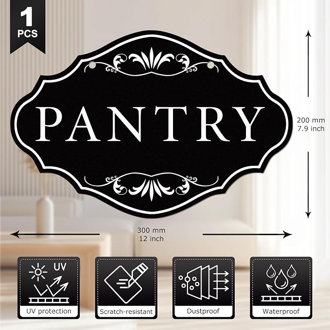 Large Pantry Sign 8" × 12" Rust-Proof Aluminum Metal Signs for Door | Pantry Wall Decor, Waterproof, for Kitchen, Home, Food Storage, Coffee Shop, Restaurant, Office Wall Decor - Image 2
