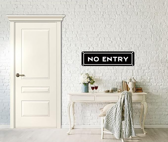 Tin Sign No Entry Metal Sign Tin Plaque Metal Plate Home Door Bar Pub Decor 4X16 Inches - Image 5