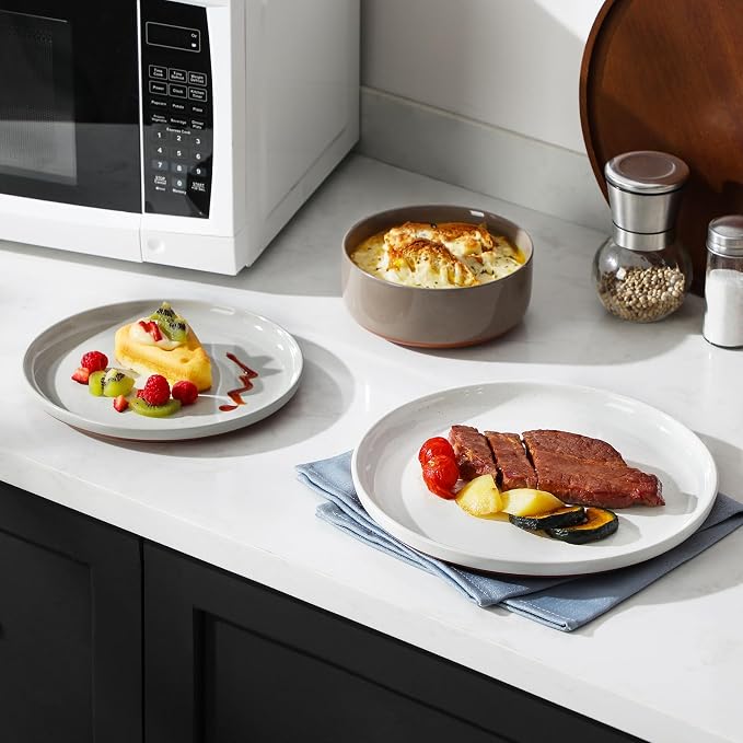 MALACASA Plates and Bowls Sets, 12 Pieces Modern Stoneware Dinnerware Set for 4 Kitchen Dinner Set Ceramic Dishware Dishes Set Microwave and Dishwasher Safe, Multicolor, Series TARA - Image 9