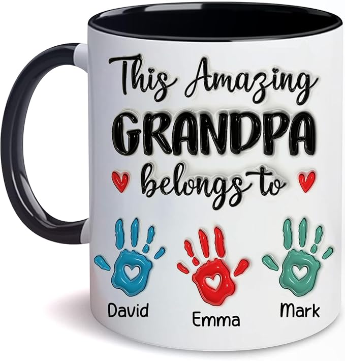 LOVELYPOD Custom Grandpa Mug with Kids Names, Fathers Day Gift, This Grandpa Belongs to, Fathers Day Mugs, Papa Gifts, Custom Mug, Personalized Coffee Cup by LOVELYPOD