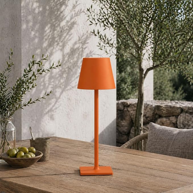 Yogaret Orange Cordless Table Lamp Set of 2-3 Way and Stepless Dimmable - for Restaurant Dining Bedroom Home Bar - Image 5