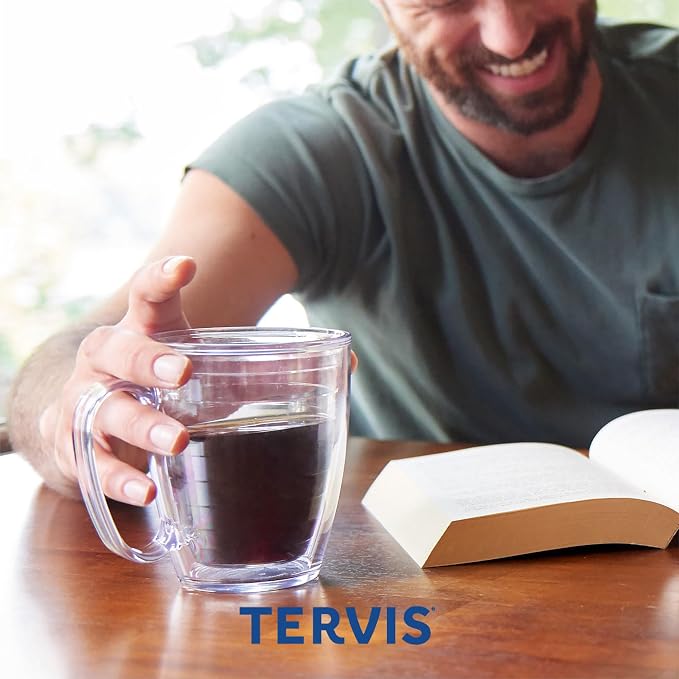 Tervis Clear & Colorful Tabletop Made in USA Double Walled Insulated Tumbler Travel Cup Keeps Drinks Cold & Hot, 16oz Mug, River Rock - Image 5