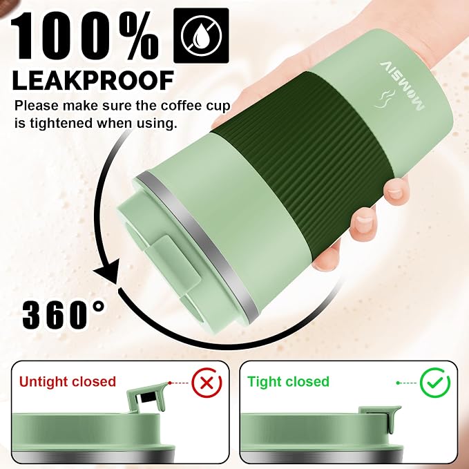 MOMSIV 17oz Travel Coffee Mug, Insulated Coffee Cup with Leakproof Lid | 6-Hour Heat Retention, 360°Leak proof, Vacuum Stainless Steel Double Walled, BPA-free, Reusable And To Go Coffee Mug - Image 4
