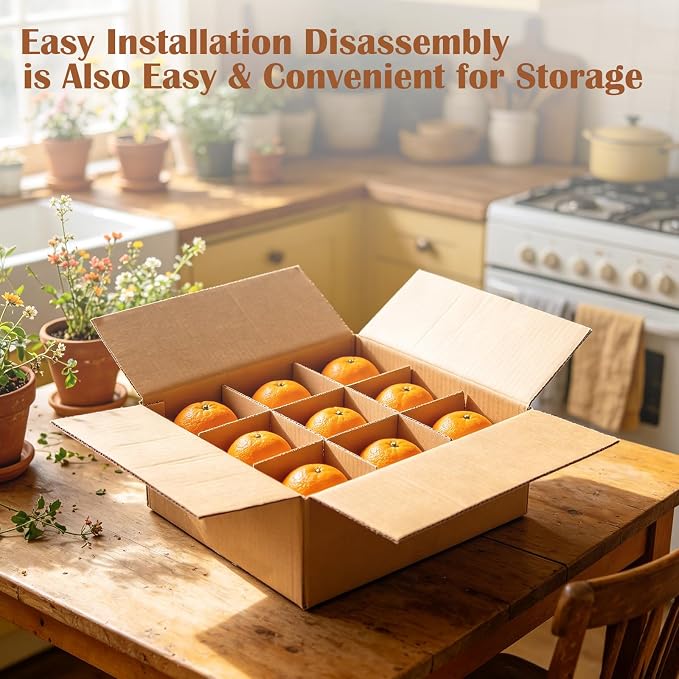 4 Sets Moving Boxes with Divider Kits, 12.5x12.5x4.5 Inches Glassware Dish Packing Boxes Includes 16 Corrugate Dividers & 36 Foam Pouches, Kitchen Moving Boxes for Shipping, Storage, Coffee Mugs - Image 5