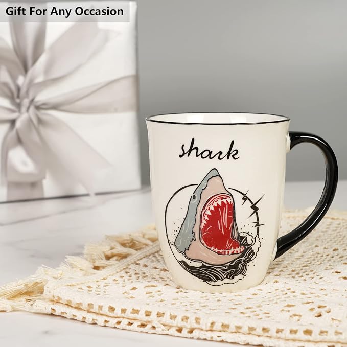 Shark Heat Changing Coffee Mug Cool Color Changing Mug Ceramic Coffee Mug Gifts for Men Women Black and White - Image 5