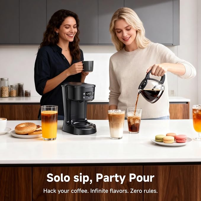 Coffee Maker, 5 Cup Programmable Drip Coffee Machine-Black | 20 Hours Timer, 2 Hours Keep Warm, Compatible with Ground&Tea Leaves,Portable Small Cafetera for Home Office Travel Camping - Image 9