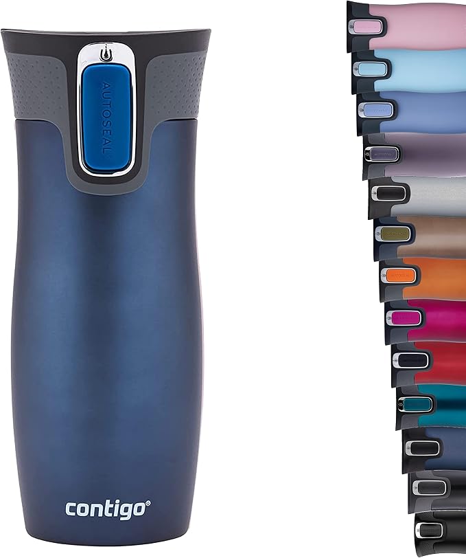 Contigo West Loop Autoseal Travel Mug, Stainless Steel Thermal Mug, Vacuum Flask, Leakproof Tumbler, Coffee Mug with BPA-Free Easy-Clean Lid by Unknown