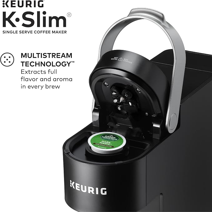 Keurig K-Slim Single Serve K-Cup Pod Coffee Maker, Multistream Technology, 3 Brew Sizes, Slim and Sleek Design, 46oz Removable Reservoir, Black | Multistream Technology, 3 Brew Sizes, Sleek Design, Removable Reservoir - Image 4