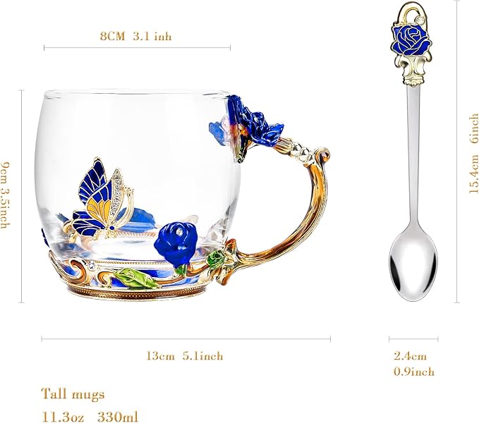 OEAGO Unique Gifts for Women Mom Coffee Mugs Gifts for Women Birthday Unique Blue Tea Cup Gifts for Women Who Have Everything Womens Gifts for Christmas - Image 2