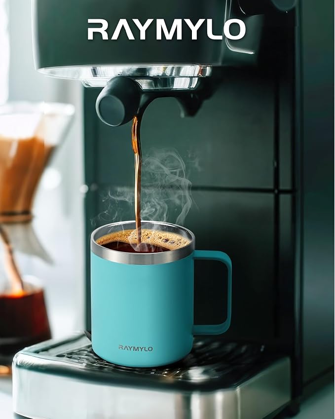 RAYMYLO Insulated Coffee Mug 12 oz, Spill-Proof & Detachable Slider Lid | Double Wall Stainless Steel with Thorough Clean Lid & Handle, Cold for 9 Hrs, Suitable for Camp Home Office - Image 7