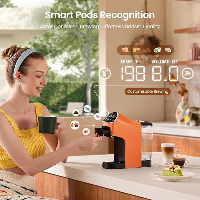 Magician2 Multi-Pod Coffee Maker & Espresso Machine for Home/Office & Dorms | Fits K Cup/Nespresso/Dolce Gusto/ESE Pods/Ground, Touchscreen & Pods Recognition, Adjustable Temp/Volume, Strong/Bold, 20 Bar - Image 3
