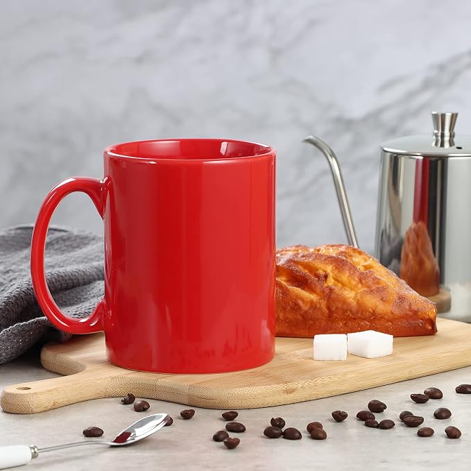 Large Coffee Mugs, 22 OZ(650ml) Extra Coffee Mug Set of 2, Smooth Ceramic Boss Cups, Big Capacity and Large Handle, for Dad Men, Red - Image 6