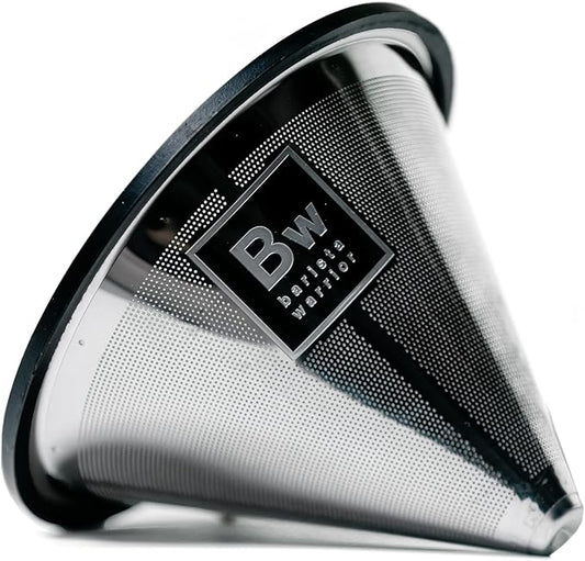 Barista Warrior Compatible for Chemex & Hario V60 Pour Over Coffee Filters - Reusable Stainless Steel - Best Coffee Maker and Bar Accessories (Silver)