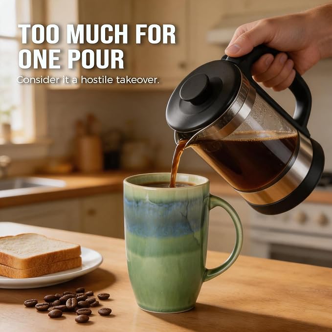 22oz Oversized Heavyweight Ceramic Coffee Mug, Large (Green) | 22oz Extra Large, Oversized Heavyweight Ceramic, Reactive Glaze, Microwave & Dishwasher Safe, Prop 65 Compliant, Gift Box - Image 2