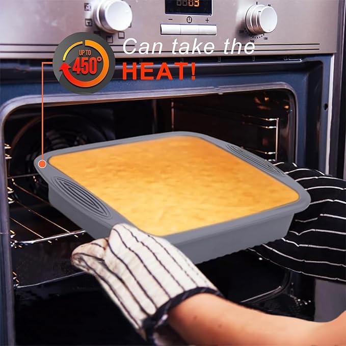 24 PCS Nonstick Silicone Baking Pans Set,With Baking Pan Cake Molds,Fluted Pans,Donut Pan,Muffin Pan,Nonstick Cake Pan Reusable Tube Oven Baking Mold for Muffin, Cake, Bread(Light Grey)