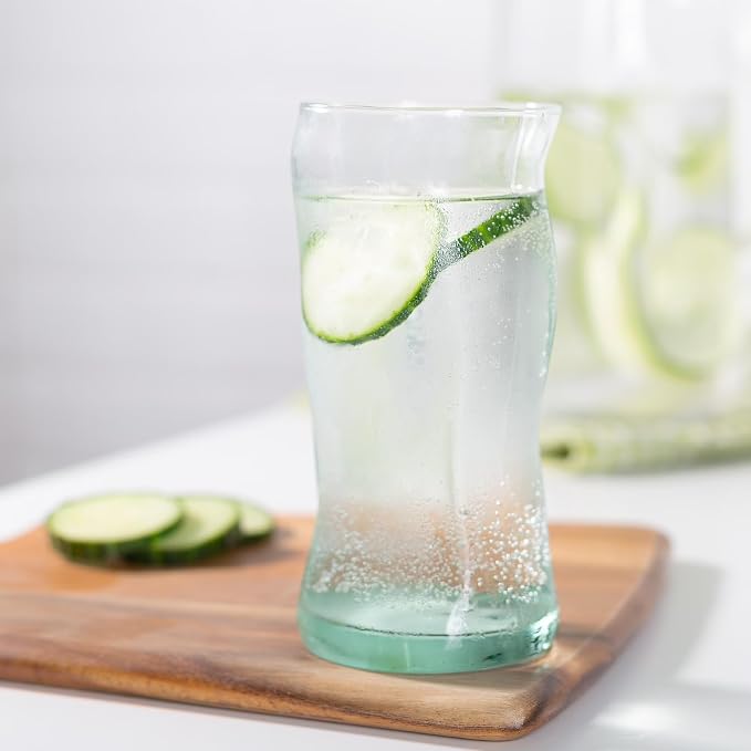 (2 pack) Clear Green Glassware, 14.9 oz - Image 7