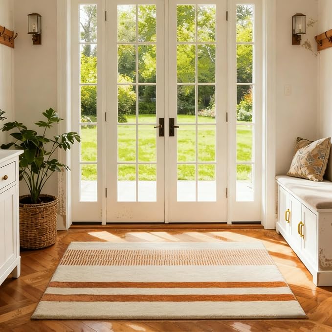2x3 Washable Doormat, Non-Slip Rug for Front Door, Bathroom & Kitchen - Low Pile Indoor/Outdoor Mat with Rubber Backing, Modern House Design - Image 3