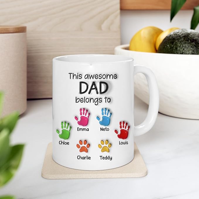 LOVELYPOD Custom Dad Mug with Kids Names, Father's Day Gift, Papa Mug for Men, Coffee Cup for Dad, Father's Day Mugs - Image 4