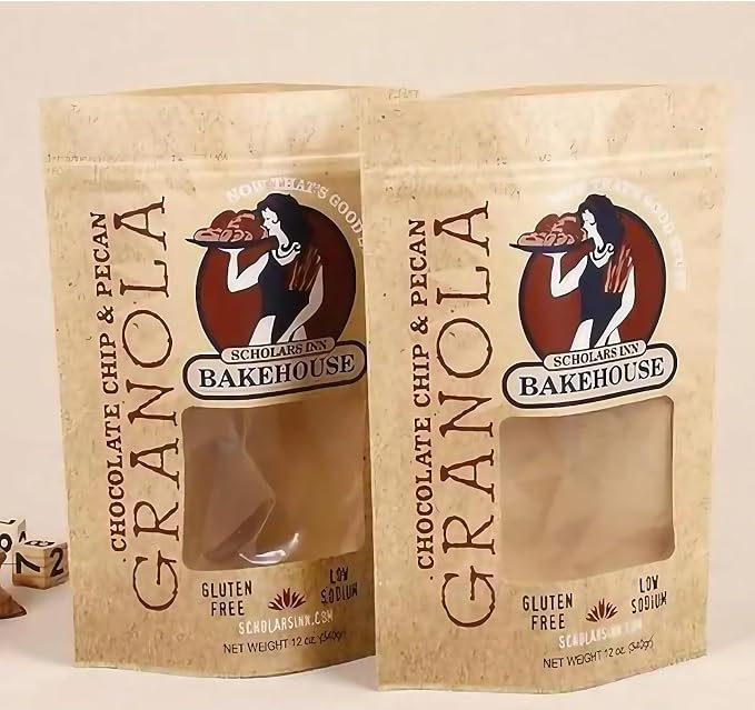 1000Pcs Custom Logo Brown White Kraft PaperBag with Window,Stand up Flat Bottom Paper Bag (Min Order 1000 Pcs), Reusable Zipper Lock Pouches Food Storage Bags - Image 3