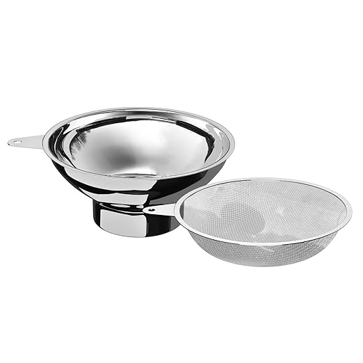Canning Funnel with Stainless Steel Filter for Wide Mouth Mason Jars - Kitchen Filling Stainless Steel Wide Mouth Funnel（for Wide Mouth Mason Jars）