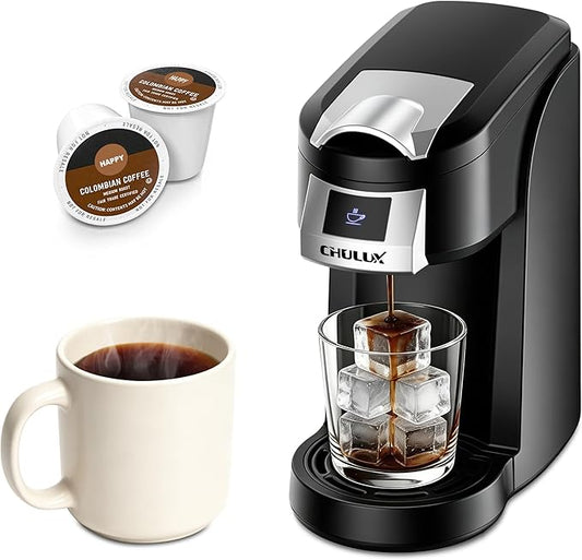 CHULUX Lite Single Serve Coffee Maker for K Cup Capsule with One Touch Brew | Boiler Fast Heating System, Unique Split-Flow Nozzle, Designed for Standard Mugs, 5 to 12 oz Brew Sizes, Single Cup Reservoir by CHULUX