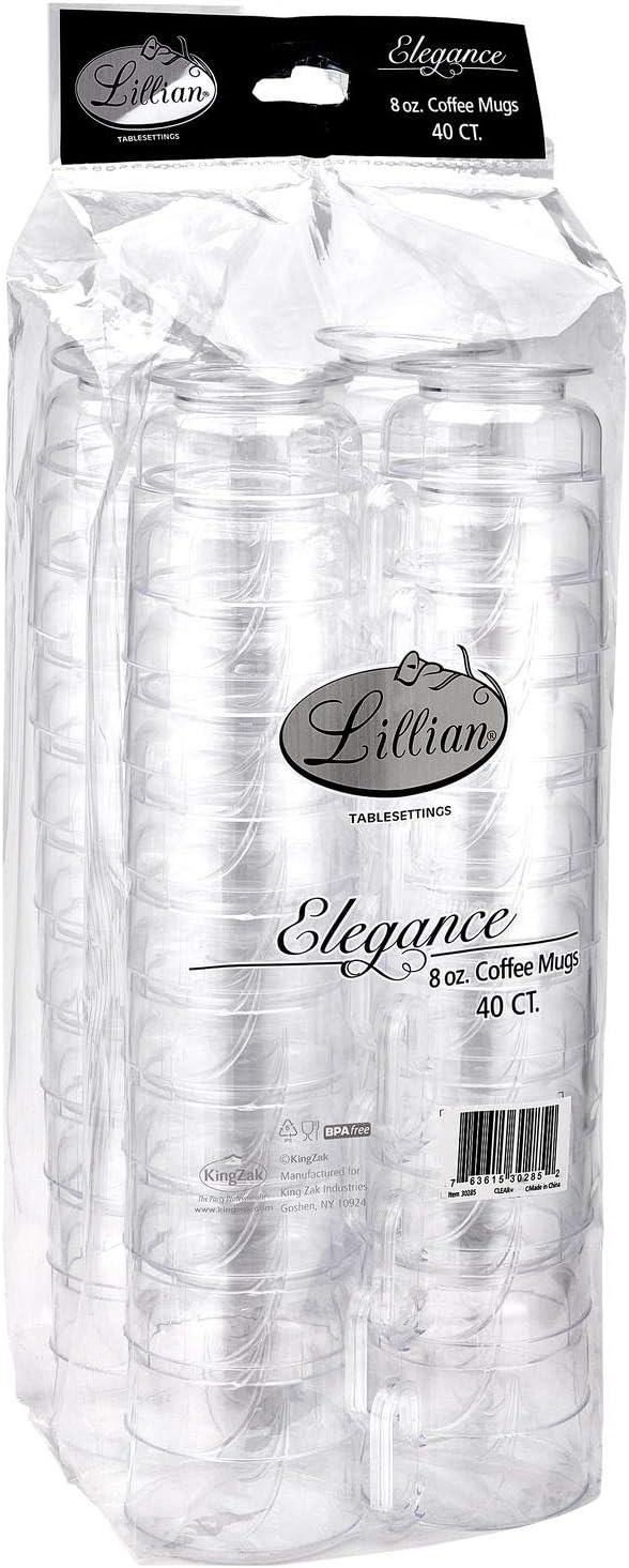 Lillian Signature Collection 40 Count Elegance Coffee Mug, 8-Ounce, Clear - Image 5