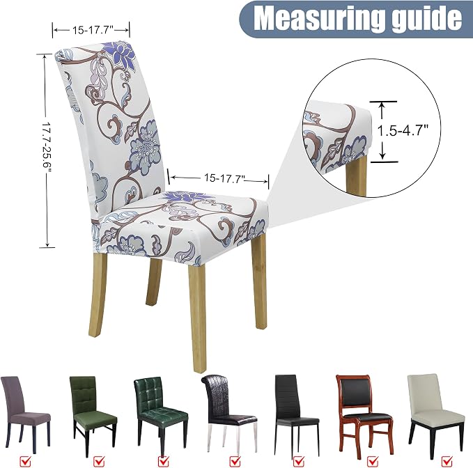 Dining Chair Covers, Stretch Seat Covers, Washable Furniture Protector | 4 Pack, Washable, Stretch Fit, Soft, Non Slip, Dining Chair Covers, Seat Protector, Furniture Cover,Easy Clean - Image 5