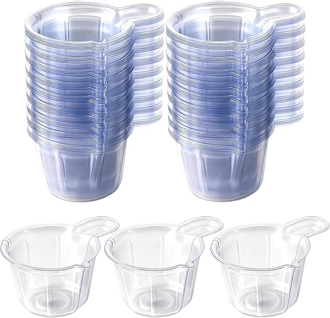 150 Pcs 40ml Disposable Plastic Measuring Cups, Clear Mixing Cups Multipurpose Dispensing Cup for Paint, Stain, Jewelry Making and DIY Crafts