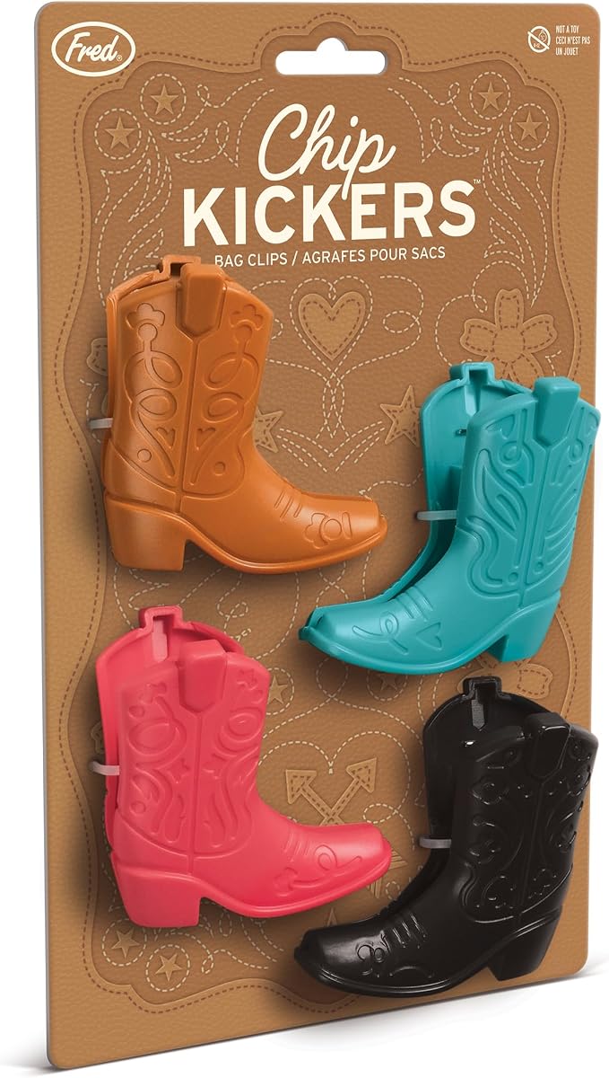 Genuine Fred CHIP KICKERS, Cowboy Boot Bag Clips, Set of 4, Western Themed, Durable Food Storage Clips, Keeps Food Fresh, Fun Kitchen Accessories - Image 6