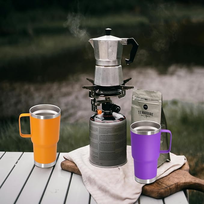 20 oz Tumbler with Handle and Lid Insulated Travel Coffee Mug Purple 6P | Stainless Steel Tumbler, coffee tumbler with handle,Spill Proof Double Wall Vacuum Tumbler Cup Keep Drink Hot & Cold - Image 9