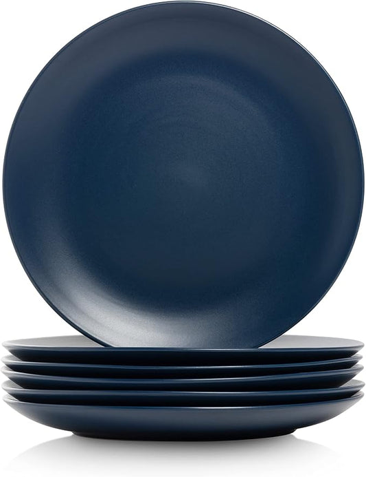 10 Strawberry Street Wazee Matte 10.5" Coupe Dinner Plate, Set of 6, Midnight Blue by 10StrawberryStreet