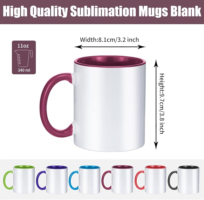 TANGLONG 12PCS Sublimation Mugs-6 Assorted Colors 11oz ceramic cup for gift | Heat Sensitive Coffee Mugs,Tazas Magicas Para Sublimacion Set,Color Changing,homemade gifts,summer, casual, beach, party - Image 4