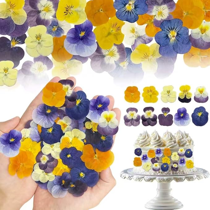 80 Pcs 10 Types Dried Edible Flowers Pressed for Cake Decorating | Natural Flower Mix for Cupcake Toppers Cocktail Garnish Dessert Decor Baking Supplies Resin Jewelry Making DIY Crafts by Unknown