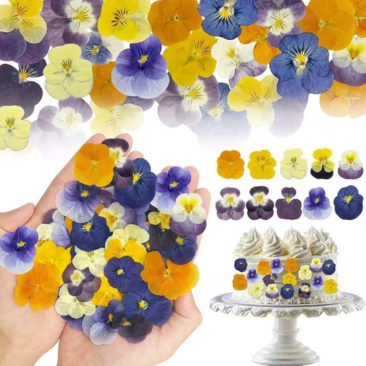 80 Pcs 10 Types Dried Edible Flowers Pressed for Cake Decorating | Natural Flower Mix for Cupcake Toppers Cocktail Garnish Dessert Decor Baking Supplies Resin Jewelry Making DIY Crafts by Unknown