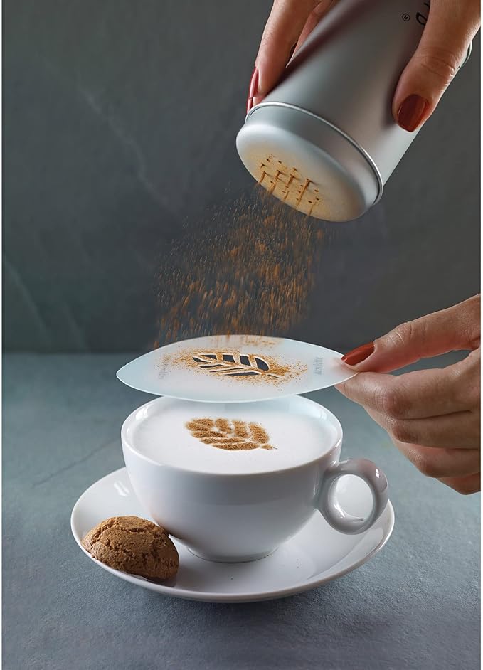 Aerolatte Cappuccino Stencils for Latte Coffee Art and Decorating Baked Goods, Set of 6