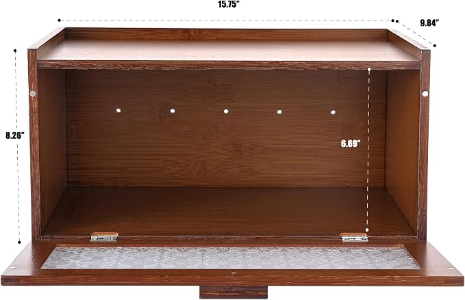 ETMI Vintage Bread Box for Kitchen Countertop - Retro Brown Bread Storage Box Breadbox - Image 4
