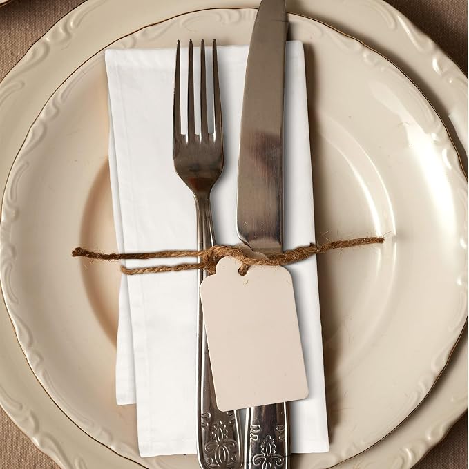 Urban Villa Cloth Napkins Ivory Dinner 100% Cotton 18x18 Inches (Set of 12) - Image 6